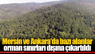 Mersin ve Ankara'da bazı alanlar orman sınırları dışına çıkartıldı