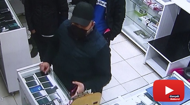 Müşteri gibi girdiği dükkanda 10 bin TL’lik telefonu çaldı