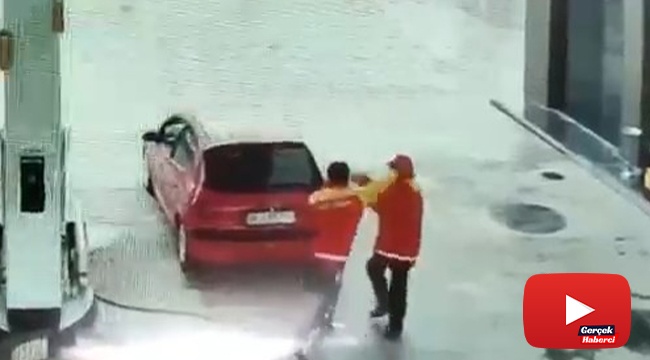 Pompacıların yumruk yumruğa kavgası kamerada