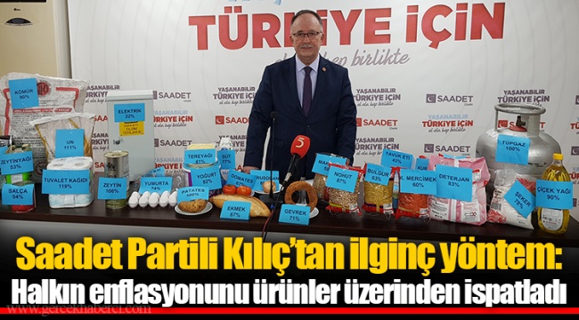 Saadet Partili Kılıç’tan ilginç yöntem: Halkın enflasyonunu ürünler üzerinden ispatladı