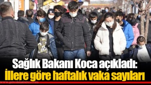 Sağlık Bakanı Koca açıkladı: İllere göre haftalık vaka sayıları