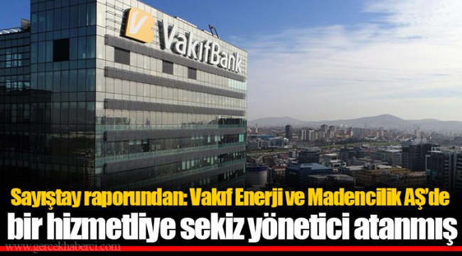 Sayıştay raporundan: Vakıf Enerji ve Madencilik AŞ’de bir hizmetliye sekiz yönetici atanmış