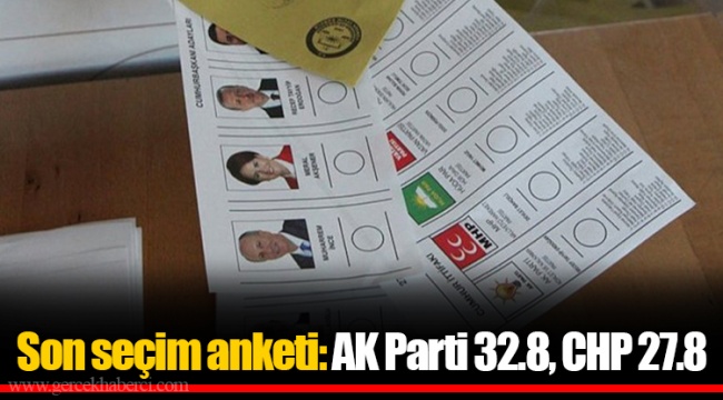 Son seçim anketi: AK Parti 32.8, CHP 27.8