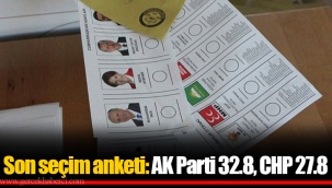 Son seçim anketi: AK Parti 32.8, CHP 27.8