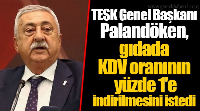 TESK Genel Başkanı Palandöken, gıdada KDV oranının yüzde 1'e indirilmesini istedi