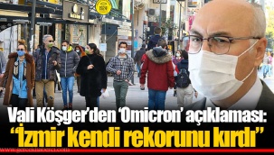Vali Köşger’den ‘Omicron’ açıklaması: “İzmir kendi rekorunu kırdı”
