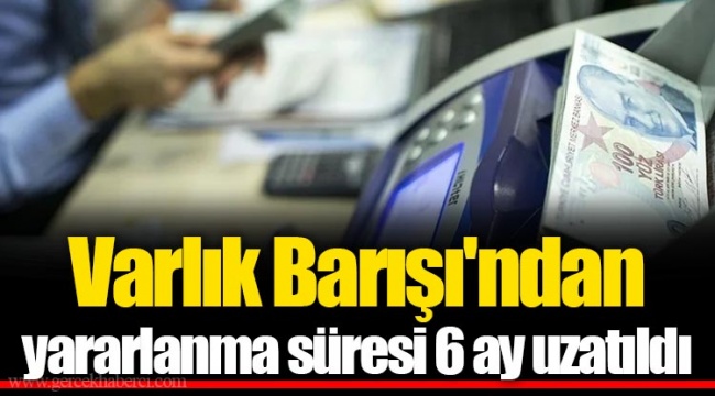 Varlık Barışı'ndan yararlanma süresi 6 ay uzatıldı