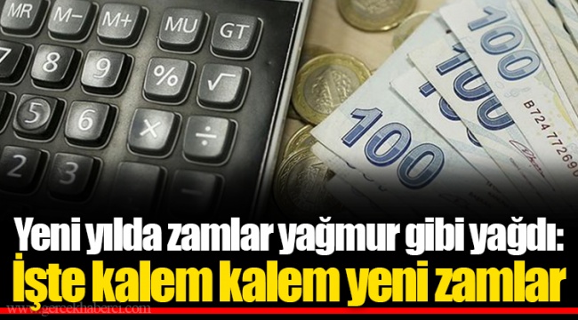 Yeni yılda zamlar yağmur gibi yağdı: İşte kalem kalem yeni zamlar