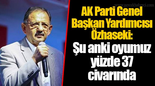 AK Parti Genel Başkan Yardımcısı Özhaseki: Şu anki oyumuz yüzde 37 civarında