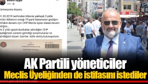 AK Partili yöneticiler Meclis Üyeliğinden de istifasını istediler