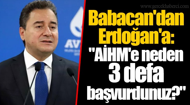 Babacan'dan Erdoğan'a: "AİHM'e neden 3 defa başvurdunuz?"