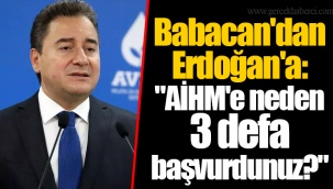 Babacan'dan Erdoğan'a: