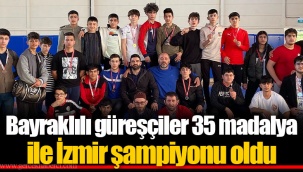Bayraklılı güreşçiler 35 madalya ile İzmir şampiyonu oldu