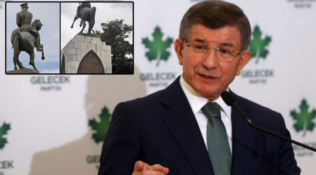 Davutoğlu'ndan Atatürk anıtı tepkisi: Karanlıktan, karışıklıktan medet umanlar bu kez de Samsun'da ortaya çıktı