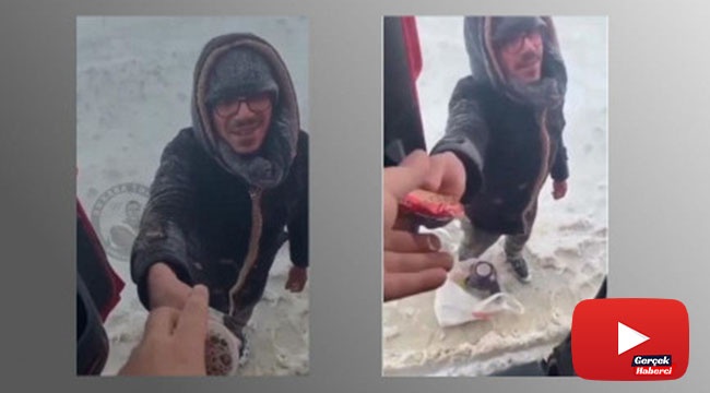 Dondurucu soğukta yürekleri ısıtan görüntü