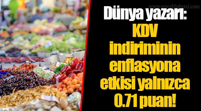 Dünya yazarı: KDV indiriminin enflasyona etkisi yalnızca 0.71 puan!