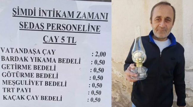 Gelen faturaya kızdı, elektrik şirketi çalışanlarına çayı 5 TL yaptı