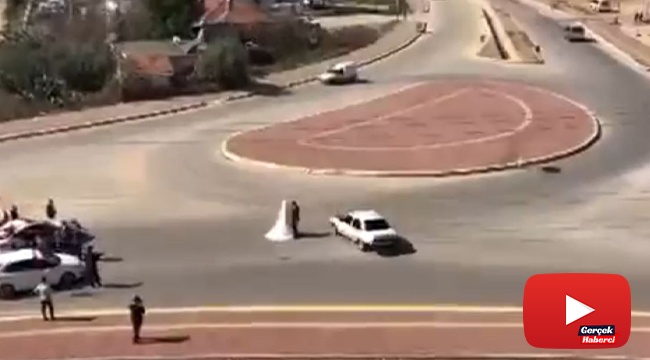 Gelin ve damadın etrafında drift atan sürücüye &#039;baş döndüren&#039; ceza
