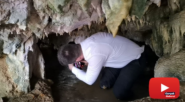 Hayvanlarını otlatırken binlerce yıllık mağarayı buldular