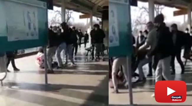 Metro durağında iki grup arasında yumruklar konuştu