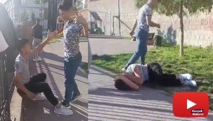 Parkta dayak kamerada: “Kapışalım mı” deyip feci şekilde dövdü