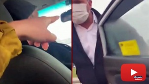 Taksici ile yolcu arasında 'kısa mesafe' tartışması kamerada