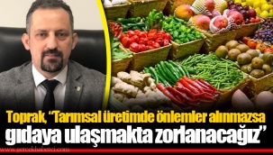 Toprak, “Tarımsal üretimde önlemler alınmazsa gıdaya ulaşmakta zorlanacağız”
