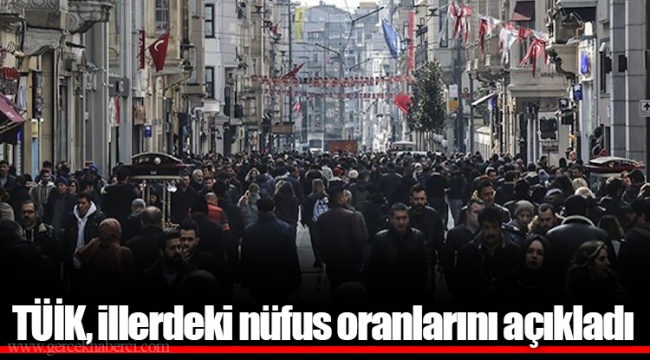TÜİK, illerdeki nüfus oranlarını açıkladı
