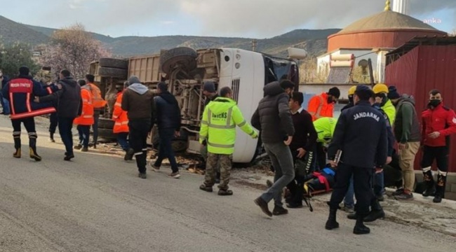 Akkuyu'da işçi servisi kazası: 13 işçi yaralandı
