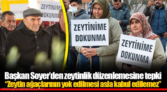 Başkan Soyer’den zeytinlik düzenlemesine tepki