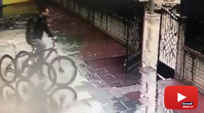 Çaldığı bisikleti bisiklet sürerek götürdü