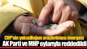CHP'nin yoksulluğun araştırılması önergesi AK Parti ve MHP oylarıyla reddedildi