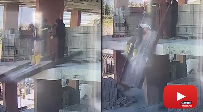 Dikkatsiz işçi, inşaatın ikinci katından bastığı kalasla birlikte aşağı düştü