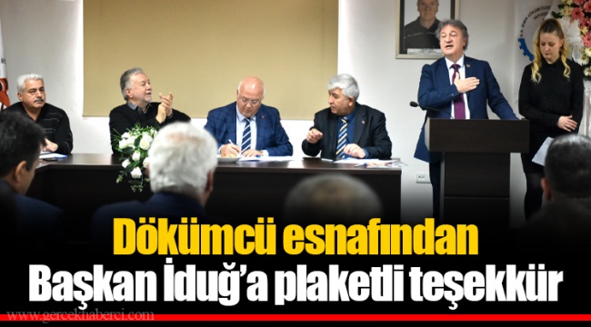 Dökümcü esnafından Başkan İduğ’a plaketli teşekkür
