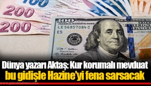 Dünya yazarı Aktaş: Kur korumalı mevduat bu gidişle Hazine'yi fena sarsacak