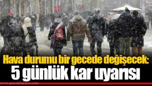 Hava durumu bir gecede değişecek: 5 günlük kar uyarısı