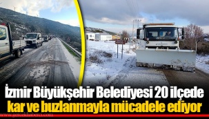 İzmir Büyükşehir Belediyesi 20 ilçede kar ve buzlanmayla mücadele ediyor