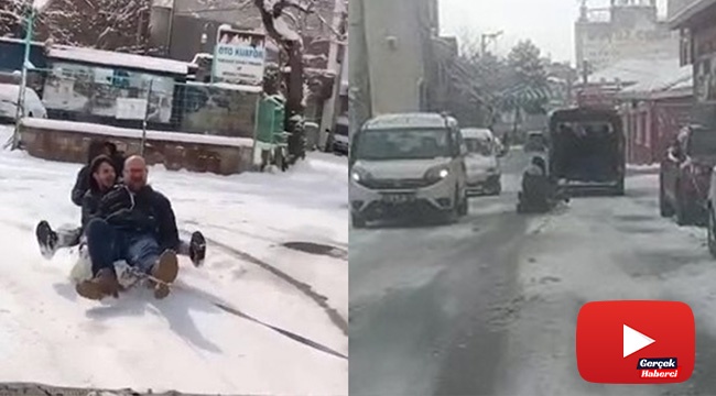 Kar ve buzu eğlenceye çevirdiler