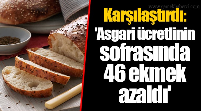 Karşılaştırdı: 'Asgari ücretlinin sofrasında 46 ekmek azaldı'