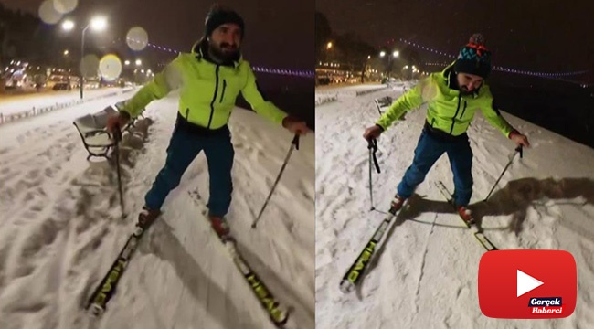 Kayak yapan vatandaş, bu kez Üsküdar’da boğaz kıyısında kaydı