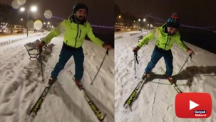 Kayak yapan vatandaş, bu kez Üsküdar’da boğaz kıyısında kaydı