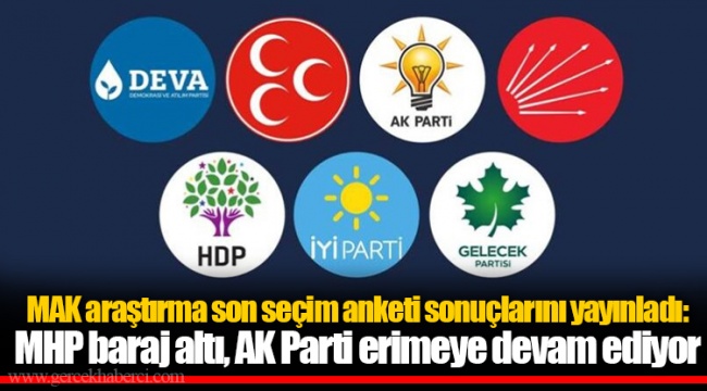 MAK araştırma son seçim anketi sonuçlarını yayınladı: MHP baraj altı, AK Parti erimeye devam ediyor