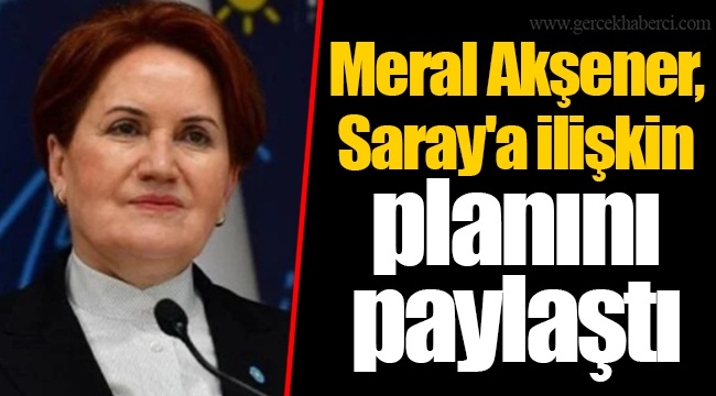Meral Akşener, Saray'a ilişkin planını paylaştı