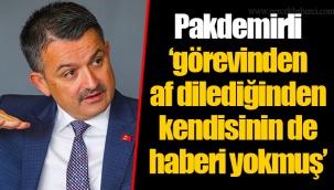Pakdemirli ‘görevinden af dilediğinden kendisinin de haberi yokmuş’
