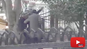 Şehrin göbeğinde yaşlıların kavgası kamerada