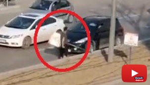 Seyir halindeki araçların önüne atladı!