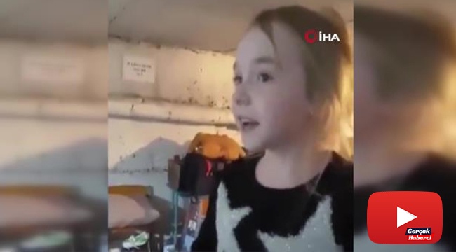 Ukrayna'daki sığınakta şarkı söyleyen küçük kız, büyük ilgi gördü