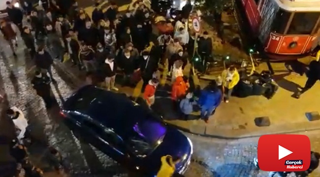 Yol kapatan magandalara polis müdahale etti