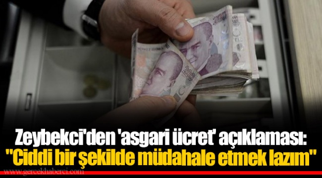 Zeybekci'den 'asgari ücret' açıklaması: "Ciddi bir şekilde müdahale etmek lazım"