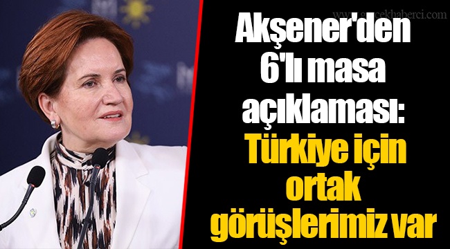 Akşener'den 6'lı masa açıklaması: Türkiye için ortak görüşlerimiz var